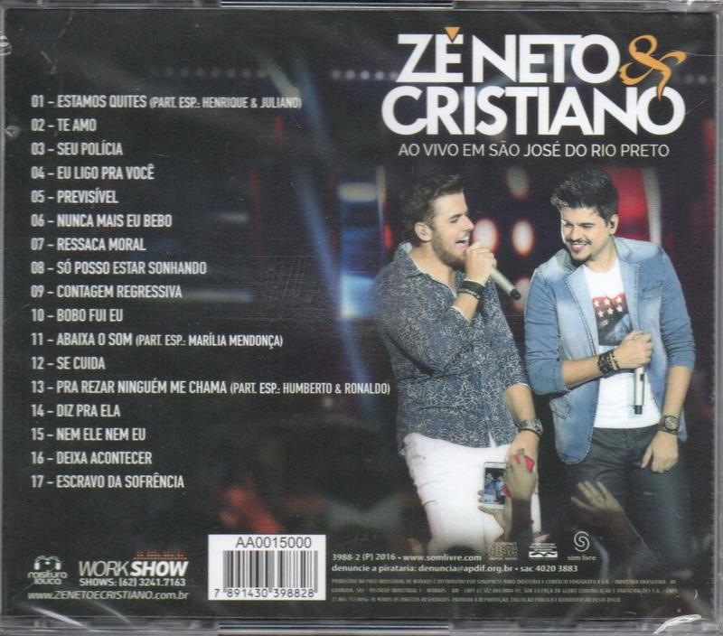 Kit CD+DVD Zé Neto & Cristiano - Ao Vivo em S. J. Rio Preto - Som